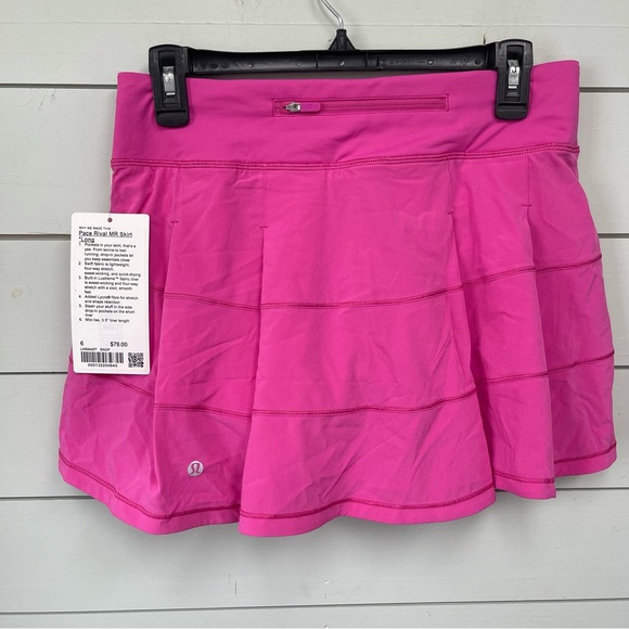 Lululemon pace rival mid rise shirt LONG sonic pink women’s size 6 NWT - Picture 4 of 7